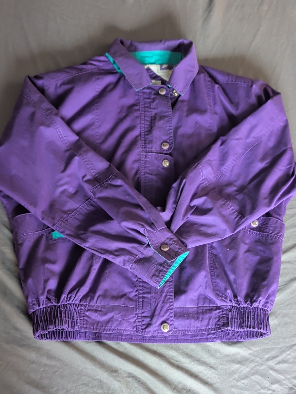 Vintage Purple Jacket with Teal Trim Medium